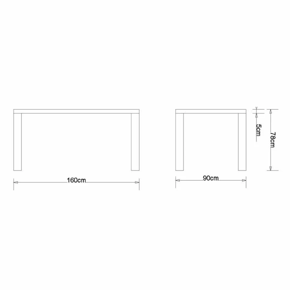 Table à manger design moderne en chêne massif, L160xP90cm, Loran Viadurini