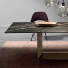 Table extensible à manger en céramique et métal Made in Italy - Marron foncé Viadurini