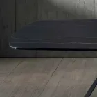 Table à manger design en céramique effet Portoro et métal mat - Falcon Viadurini