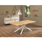Table à manger design en bois et métal Made in Italy - Skipper Viadurini