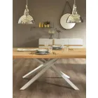 Table à manger design en bois et métal Made in Italy - Skipper Viadurini