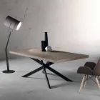 Table à manger design en chêne et métal fabriqué Italie Oncino Viadurini