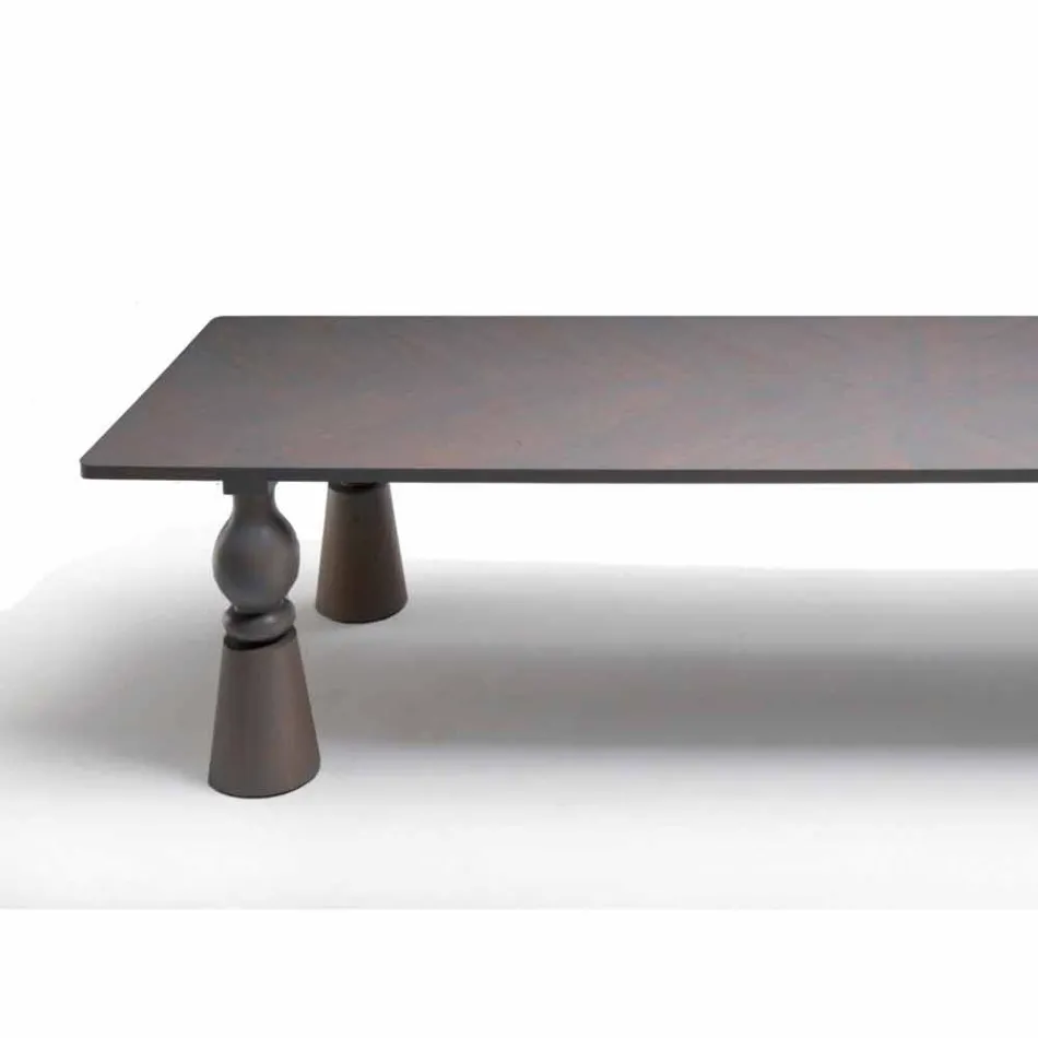 Table à manger design en chêne gris, fabriqué en Italie, Theseus Viadurini