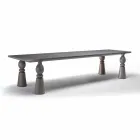 Table à manger design en chêne gris, fabriqué en Italie, Theseus Viadurini