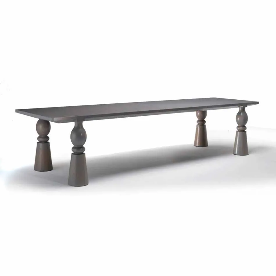 Table à manger design en chêne gris, fabriqué en Italie, Theseus Viadurini