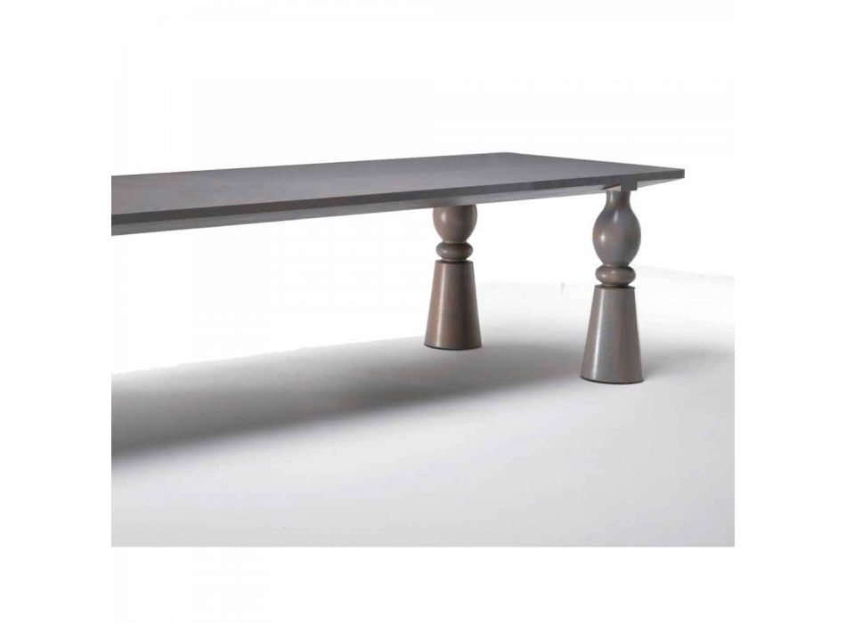 Table à manger design en chêne gris, fabriqué en Italie, Theseus Viadurini
