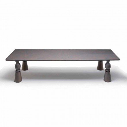 Table à manger design en chêne gris, fabriqué en Italie, Theseus Viadurini