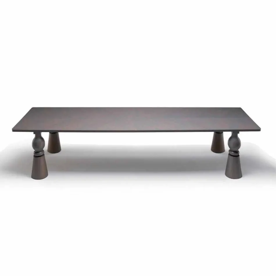 Table à manger design en chêne gris, fabriqué en Italie, Theseus Viadurini