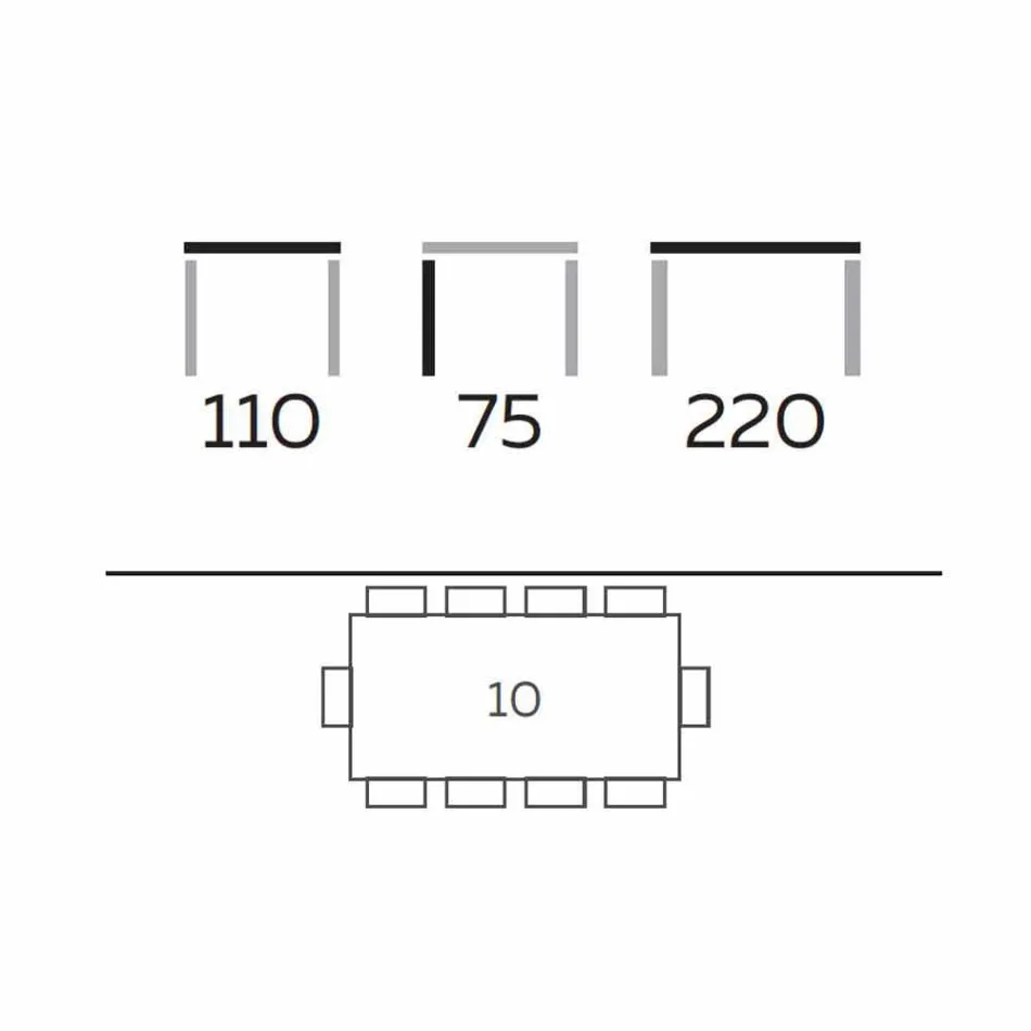 Table à manger design en verre fumé et frêne huilé Made in Italy - Croma Viadurini