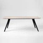 Table à manger de qualité avec plateau en bois de frêne fabriquée en Italie - Ulma Viadurini
