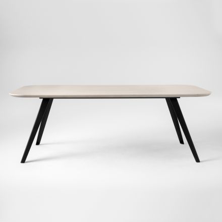 Table à manger de qualité avec plateau en bois de frêne fabriquée en Italie - Ulma Viadurini