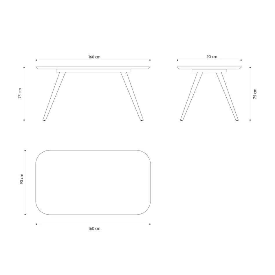 Table à manger de qualité avec plateau en bois de frêne fabriquée en Italie - Ulma Viadurini