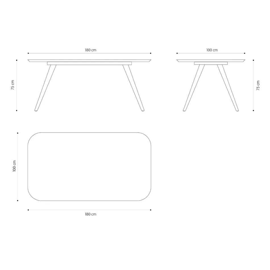 Table à manger de qualité avec plateau en bois de frêne fabriquée en Italie - Ulma Viadurini