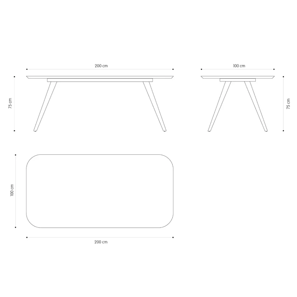 Table à manger de qualité avec plateau en bois de frêne fabriquée en Italie - Ulma Viadurini