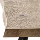 Table à manger fixe avec base en métal et plateau en placage de chêne - Termoli Viadurini