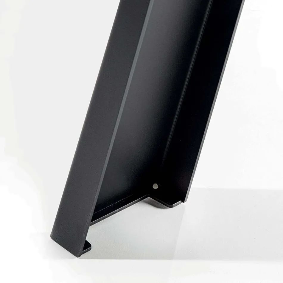 Table à manger fixe avec base en métal et plateau en placage de chêne - Termoli Viadurini