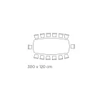 Table à manger fixe avec plateau tonneau en céramique fabriquée en Italie - Verres Viadurini