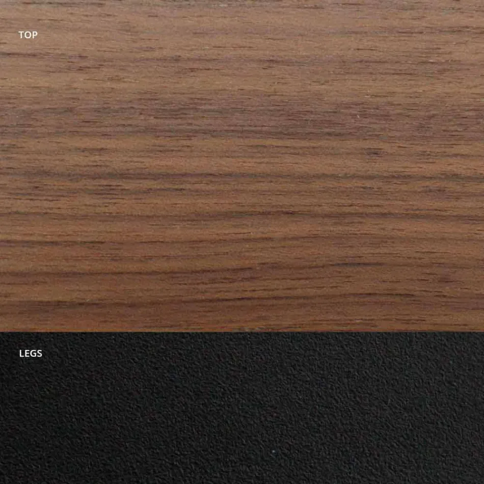 Table à manger plaquée avec base en acier fabriquée en Italie - Dalmatien Viadurini