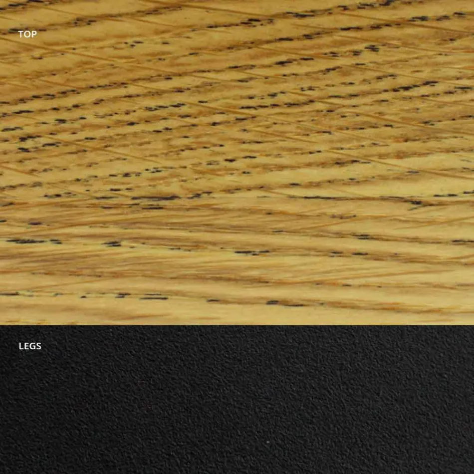 Table à manger plaquée avec base en acier fabriquée en Italie - Dalmatien Viadurini