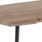 Table à manger en acier avec plateau en Mdf finition chêne - Gherardo Viadurini