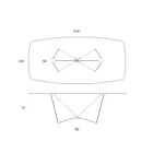 Table à manger en céramique de 3 mm et base en métal fabriquée en Italie - Pivoine Viadurini