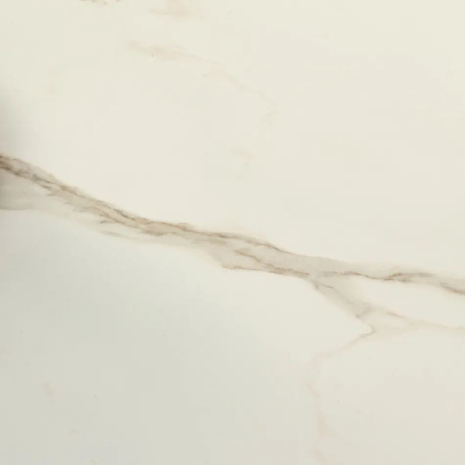 Table à manger en céramique de 3 mm et base en métal fabriquée en Italie - Pivoine Viadurini