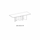 Table à manger en céramique et base en verre extralight fabriquée en Italie - aléatoire Viadurini