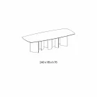 Table à manger en céramique et base en verre extralight fabriquée en Italie - aléatoire Viadurini