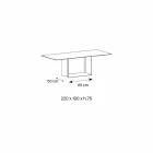 Table de Salle à Manger Emperador en Céramique et en Bronze Fabriqué en Italie - Marron Foncé Viadurini