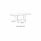 Table de Salle à Manger Emperador en Céramique et en Bronze Fabriqué en Italie - Marron Foncé Viadurini