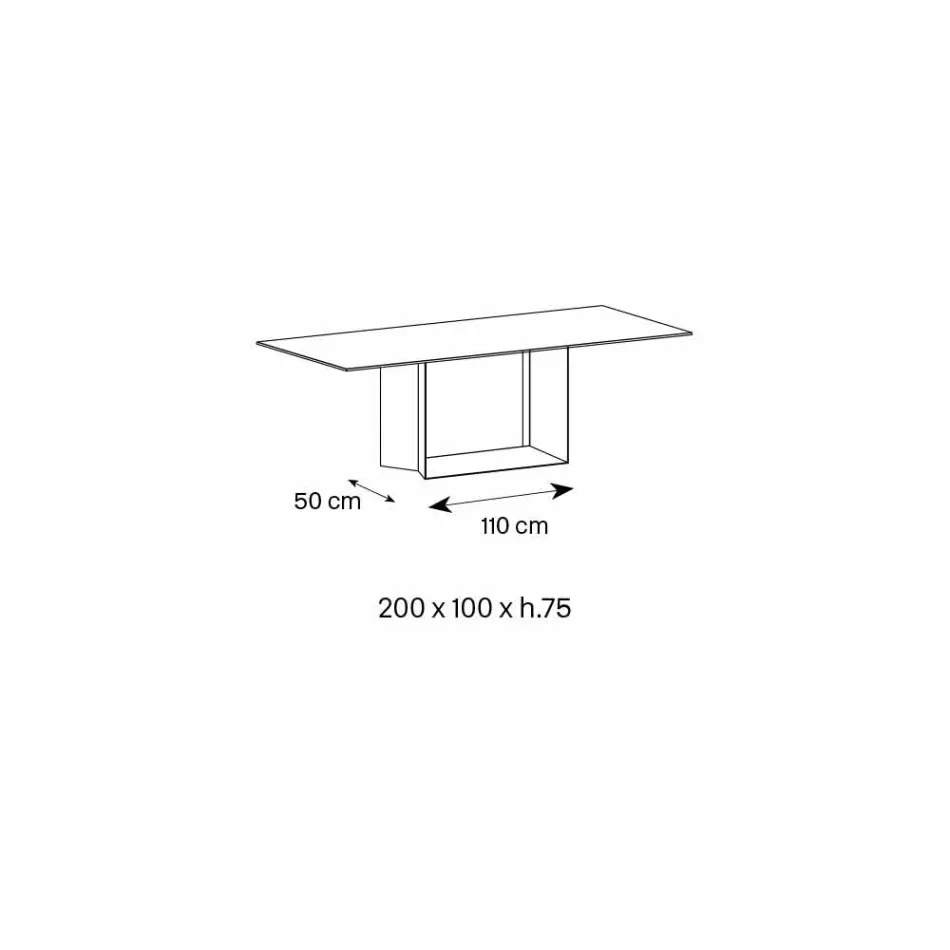 Table de Salle à Manger Emperador en Céramique et en Bronze Fabriqué en Italie - Marron Foncé Viadurini