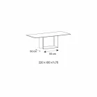 Table de salle à manger en céramique de pierre de Savoie anthracite fabriquée en Italie - Brun foncé Viadurini