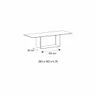 Table de salle à manger en céramique de pierre de Savoie anthracite fabriquée en Italie - Brun foncé Viadurini