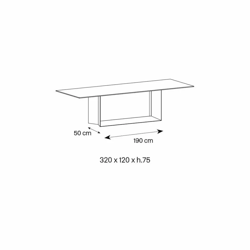 Table de salle à manger en céramique de pierre de Savoie anthracite fabriquée en Italie - Brun foncé Viadurini