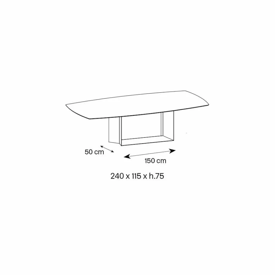Table de salle à manger en céramique de pierre de Savoie anthracite fabriquée en Italie - Brun foncé Viadurini