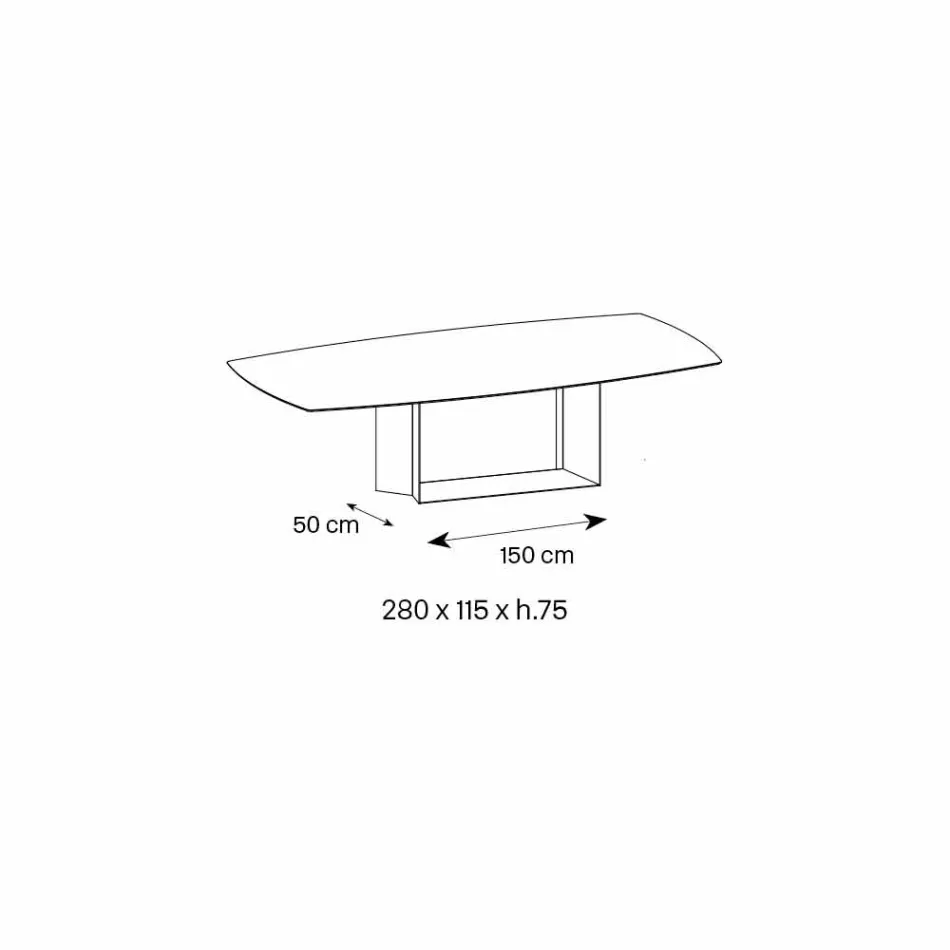 Table de salle à manger en céramique de pierre de Savoie anthracite fabriquée en Italie - Brun foncé Viadurini