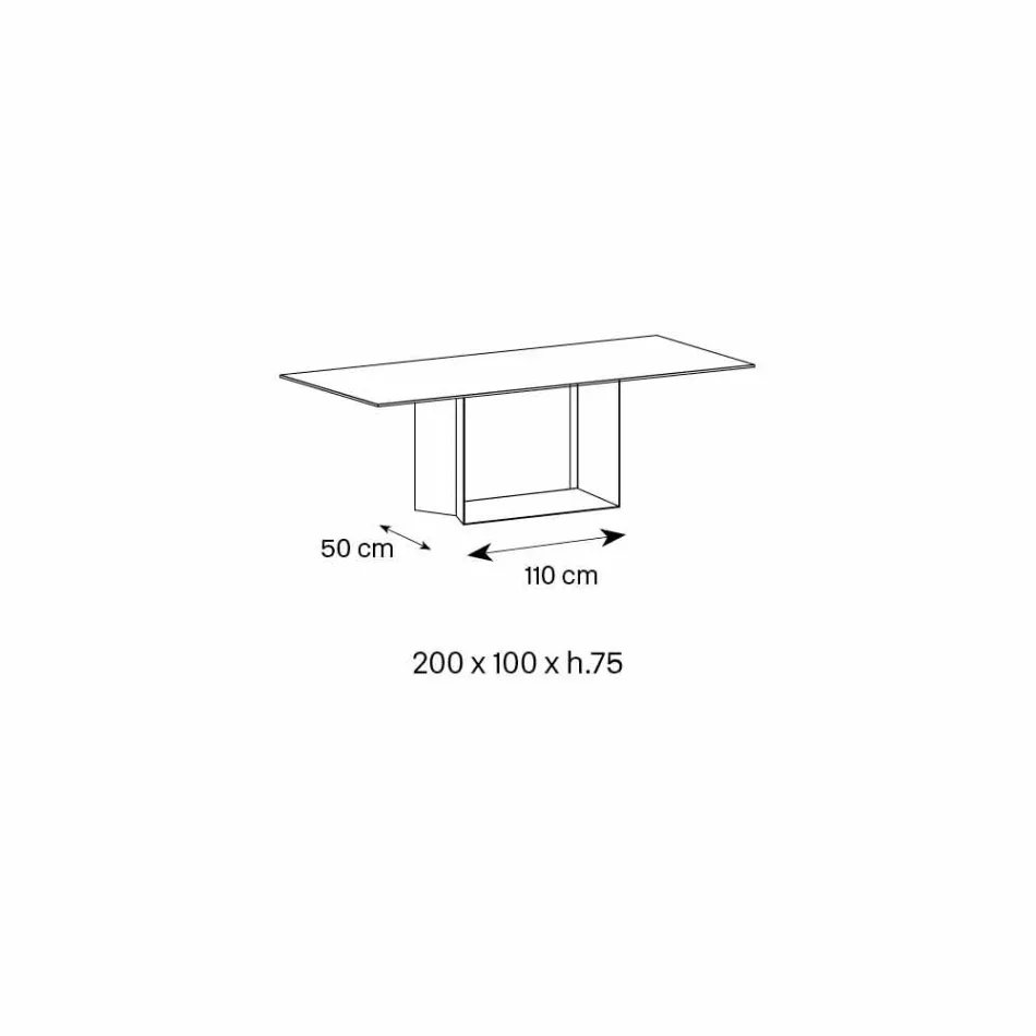 Table de salle à manger en céramique de pierre de Savoie anthracite fabriquée en Italie - Brun foncé Viadurini