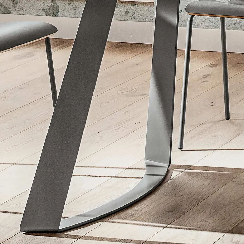 Table à manger de luxe en Fenix et métal fabriquée en Italie - Pinocchio Viadurini