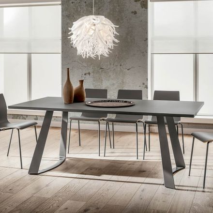 Table à manger de luxe en Fenix et métal fabriquée en Italie - Pinocchio Viadurini