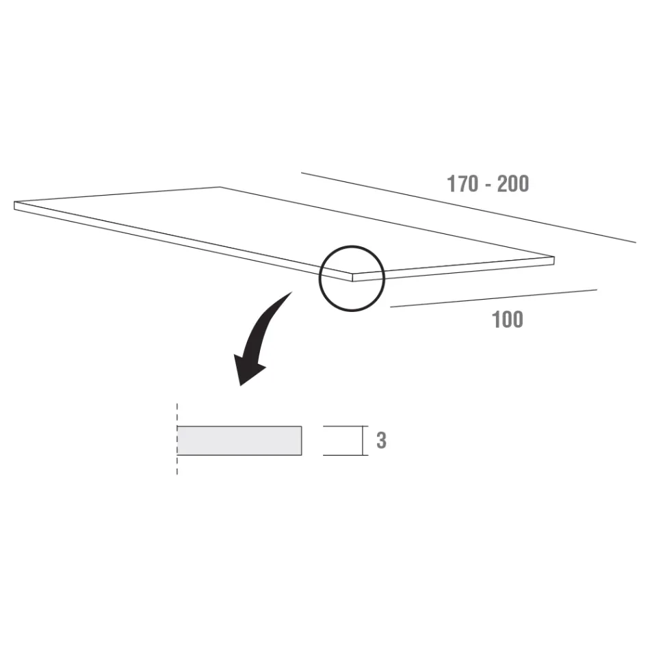 Table à manger en Fenix et métal peint Made in Italy - Dotto Viadurini