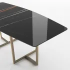 Table à manger en grès cérame et métal Made in Italy - Emilio Viadurini