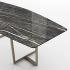 Table à manger en grès cérame et métal Made in Italy - Emilio Viadurini