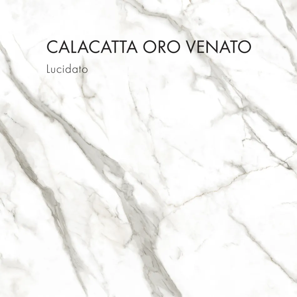 Table à manger en grès cérame et métal Made in Italy - Emilio Viadurini