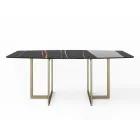 Table à manger en grès cérame et métal Made in Italy - Emilio Viadurini
