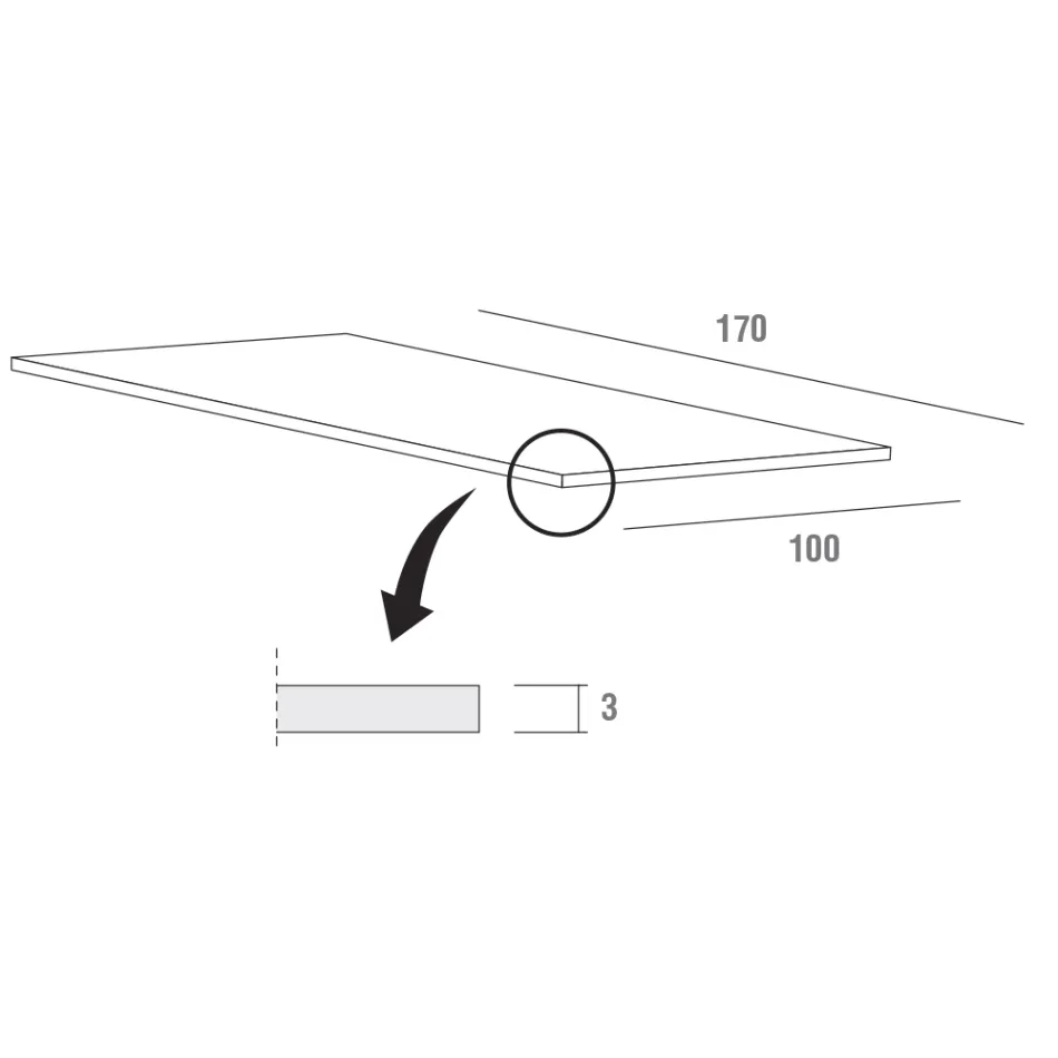 Table à manger en Hpl avec base en métal fabriquée en Italie, Precious - Carlino Viadurini