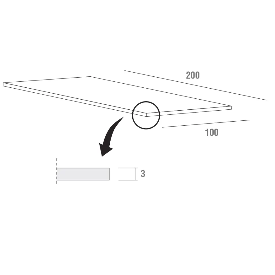 Table à manger en Hpl avec base en métal fabriquée en Italie, Precious - Carlino Viadurini