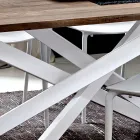 Table à manger en Hpl avec base en métal fabriquée en Italie, Precious - Carlino Viadurini