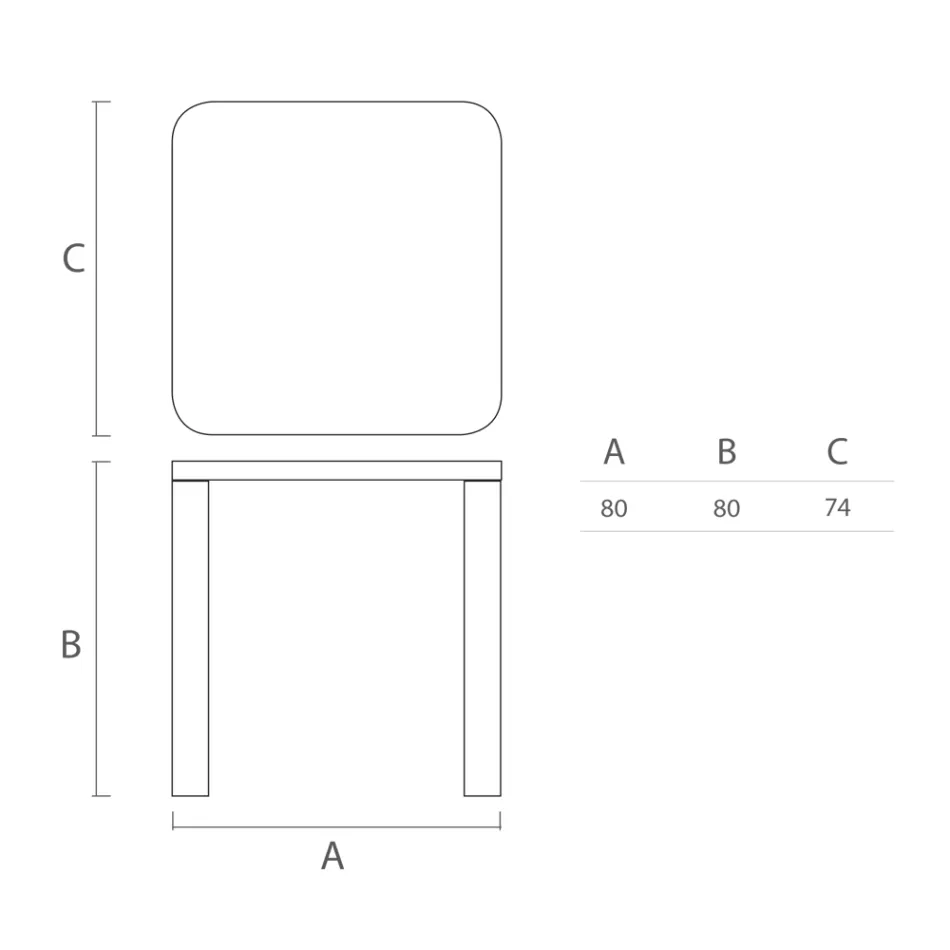 Table à manger Hpl avec pieds en polyéthylène Made in Italy - Glen Viadurini