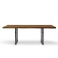 Table de salle à Manger en Bois Plaqué et Acier Martelé Made in Italy – Strappo
