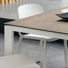 Table à manger en Laminam avec structure en aluminium fabriquée en Italie - Bavière Viadurini